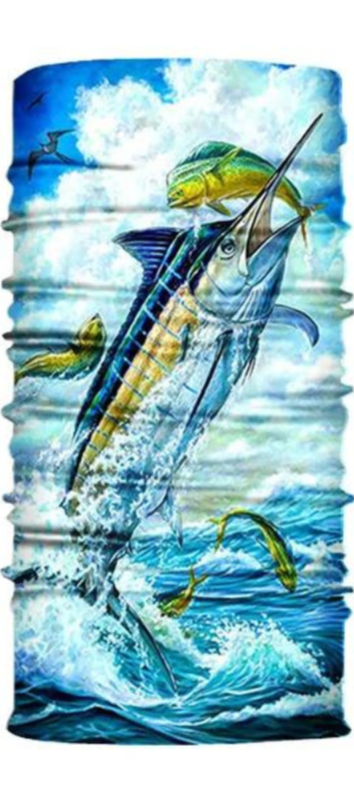 Blue Marlin & Mahi Jumping Out Water Neck Gaiter